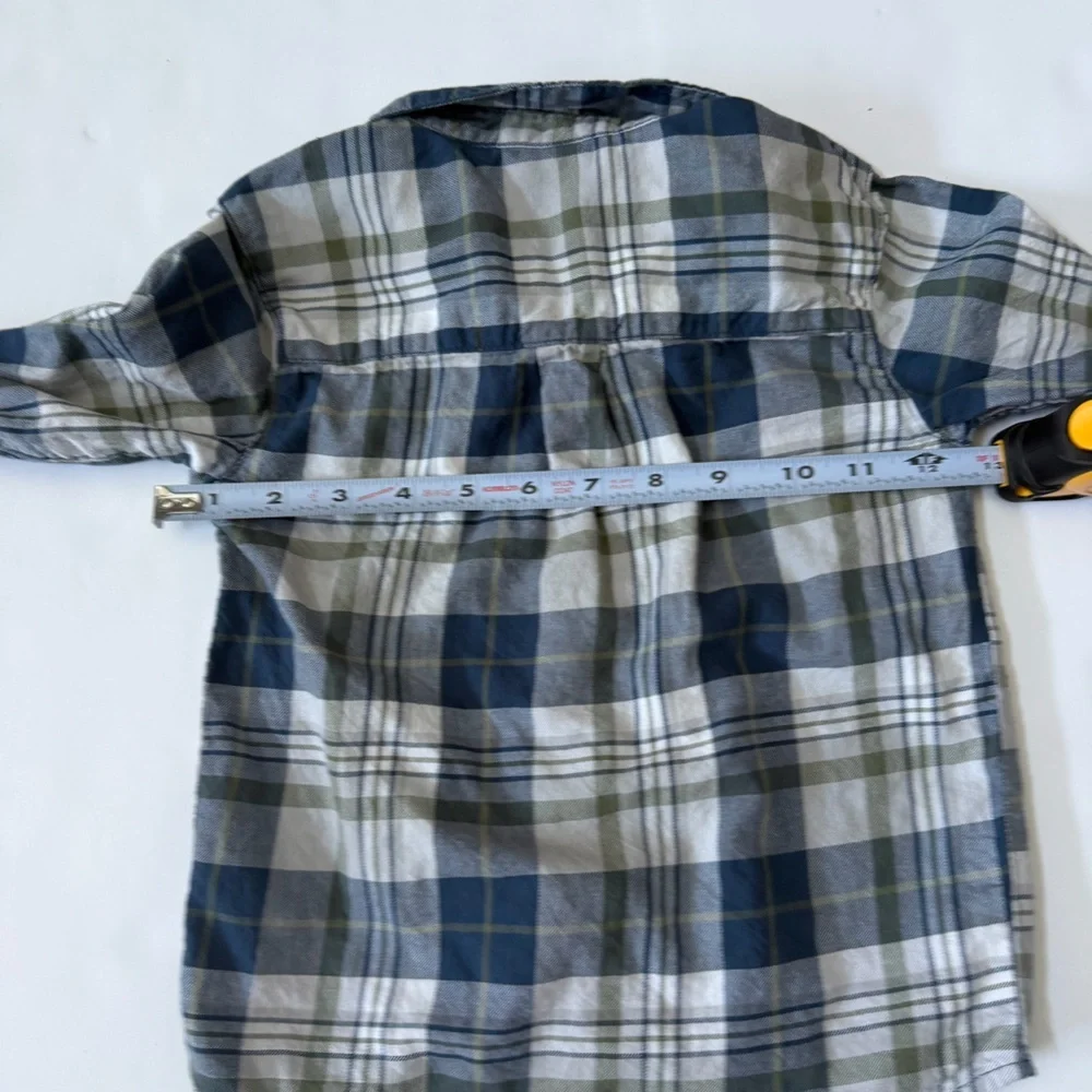 Just One You Made by Carters Plaid Blue Button-Down Flannel Toddler 3T Shirt